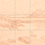 Sepia sketch with grid