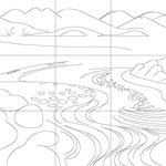 Line drawing with grid