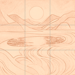 Sepia sketch with grid