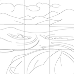 Line drawing with grid