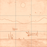 Sepia sketch with grid