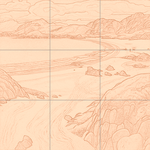 Sepia sketch with grid