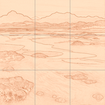 Sepia sketch with grid