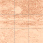 Sepia sketch with grid