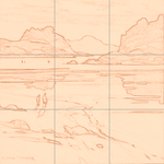 Sepia sketch with grid