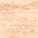 Sepia sketch with grid