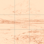 Sepia sketch with grid