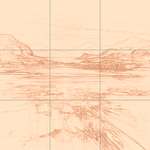 Sepia sketch with grid