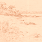 Sepia sketch with grid