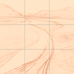 Sepia sketch with grid