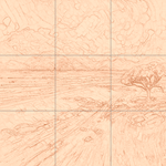 Sepia sketch with grid