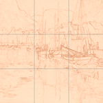 Sepia sketch with grid