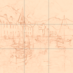 Sepia sketch with grid