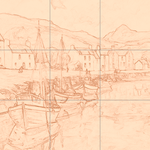 Sepia sketch with grid