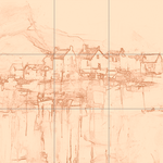 Sepia sketch with grid