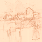 Sepia sketch with grid