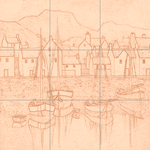 Sepia sketch with grid