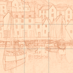 Sepia sketch with grid