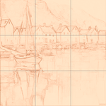 Sepia sketch with grid