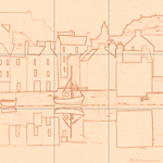 Sepia sketch with grid