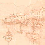 Sepia sketch with grid