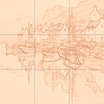 Sepia sketch with grid