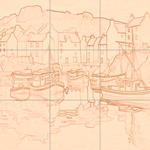 Sepia sketch with grid