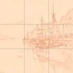 Sepia sketch with grid