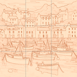 Sepia sketch with grid