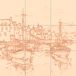 Sepia sketch with grid