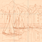 Sepia sketch with grid