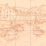 Sepia sketch with grid