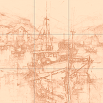 Sepia sketch with grid