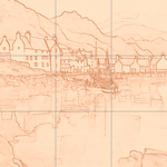 Sepia sketch with grid