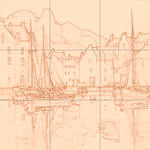 Sepia sketch with grid