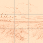 Sepia sketch with grid