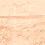 Sepia sketch with grid