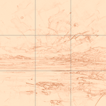 Sepia sketch with grid