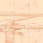 Sepia sketch with grid