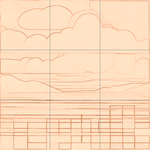 Sepia sketch with grid