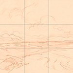 Sepia sketch with grid