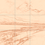 Sepia sketch with grid