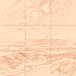 Sepia sketch with grid