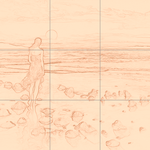 Sepia sketch with grid