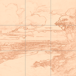 Sepia sketch with grid