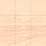 Sepia sketch with grid