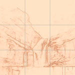 Sepia sketch with grid