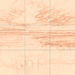 Sepia sketch with grid