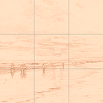 Sepia sketch with grid