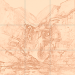 Sepia sketch with grid